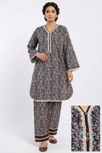 Seema Jee Grey Floral Printed 2 Piece Lawn Suit – Medium Size | Women's Casual Wear