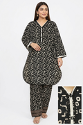 Seema Jee Black Abstract Printed 2 Piece Lawn Suit – Medium Size | Women's Casual Wear